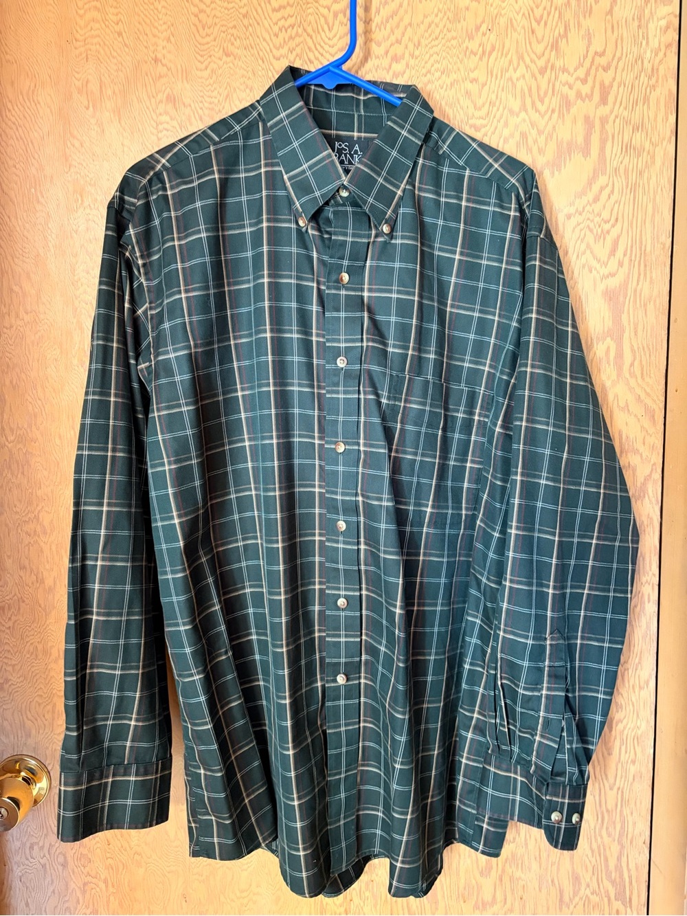 Jos. A. Bank Dark Green Plaid Button-Down Shirt